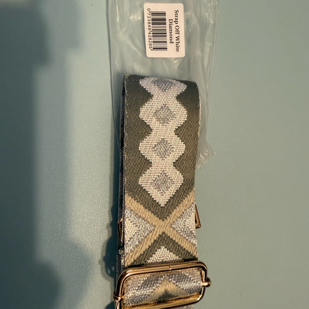 Off-White Geometric Pattern Bag Strap - Gray And … - image 4